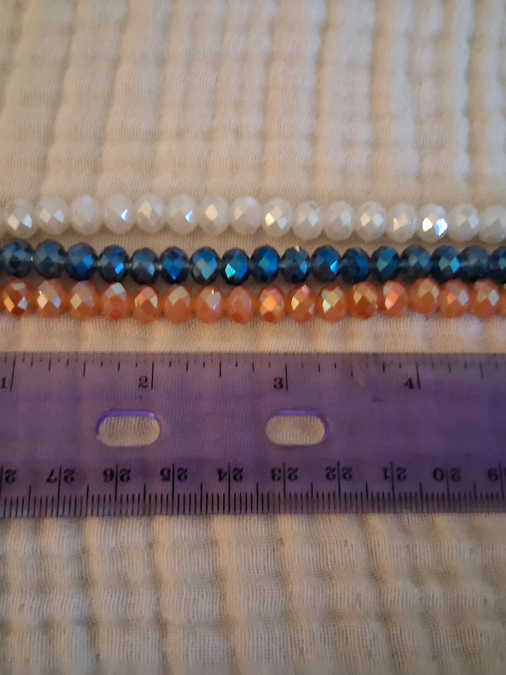 Multi-Row Faceted Bead Bracelet Band for Apple Watch - White, Blue & Orange - Picture 2 of 2